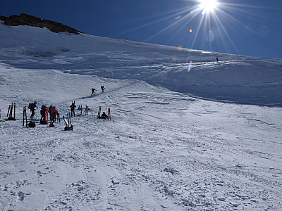 Hier wechseln wir auf Steigeisen ...