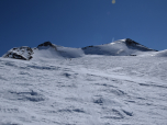 Die Gipfel der Zufallspitze und des Monte Cevedale liegen direkt vor uns