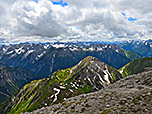 Blick über den Ortkopf in die südwestliche Lechtaler Bergwelt