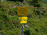 Abzweigung gleich nach der Peeralm