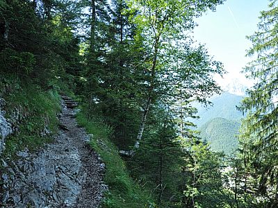 Der Anstieg ist teils steil, aber unschwierig