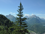Blick nach Westen zur Arnspitze und zum Wettersteingebirge 