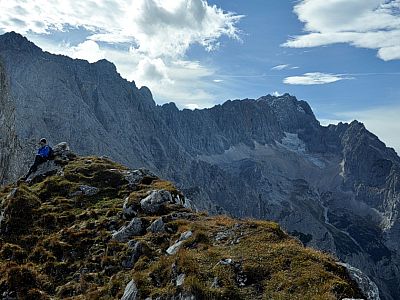 Die Zugspitze von unserem Aussichtspunkt vor dem Höllentorkopf