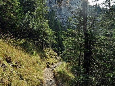 Der Steig führt uns am Rauhkopf vorbei und ...
