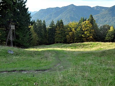 Über eine Almwiese geht es weiter bergab