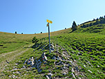 Gleich nach der Hütte verlassen wir den Karrenweg rechtshaltend...
