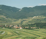 Cetatea Coltesti mit dahinterliegender Burg