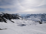 Der Ausblick vom Gipfel auf unsere Aufstiegsroute