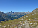 Blick zurück auf die Albula-Alpen