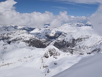 Der Ausblick zurück zum Ausgangspunkt, der Diavolezza 