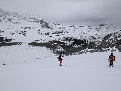 Hier vereinen sich Morteratsch- und Persgletscher