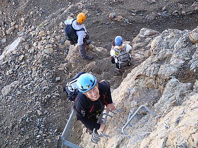 Der Einstieg zum Klettersteig