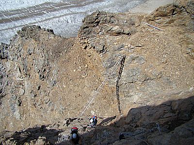 Blick zurück zur Hängebrücke
