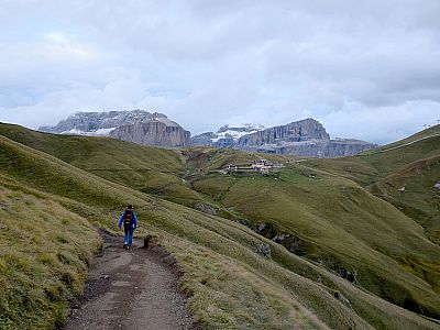 Auch die Sellagruppe ist gegen Ende der Tour wieder zu sehen