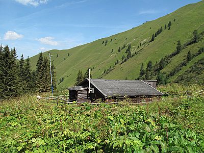 Hütte auf der Bichlbächler Alpe