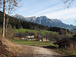 Blick zum Wilden Kaiser vom Ausgangspunkt in Reit