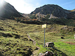 Wegweiser oberhalb der Stuibenalpe