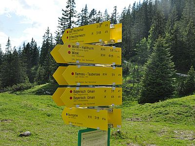 Wegweiser an der Schlegelmulde