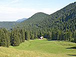 Blick hinunter zur Orterer Alm