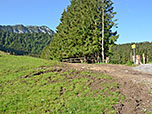 An der Alm wenden wir uns nach links...