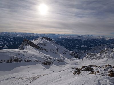 Sagzahn und Vorderes Sonnwendjoch vom Gipfel der Rofanspitze