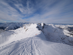 Der Blick zurück auf die letzten Meter bis zum Gipfel