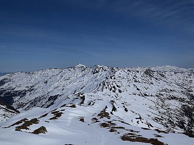 Der Ausblick zurück zum Kraxentrager und zur Rastkogelhütte