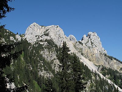 Rückblick zu Schartschrofen und Roter Flüh