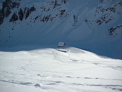 Blick zurück zur Potsdamer Hütte