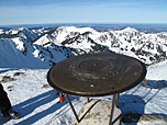 Diese Scheibe erklärt die umliegende Bergwelt