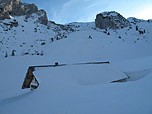 Blick zurück zum Nordhang der Auerspitz, der uns eine schöne Abfahrt bescherte