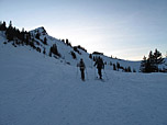Endspurt zum Taubensteinsattel unterhalb der Bergstation