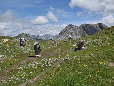 Der Ausblick vom Geoweg zu den Wösterspitzen