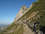 Weiterweg vom Rotsteinpass zum Lisengrat