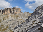 Blick vom Gipfel zu den Puezspitzen