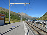 Die Haltestelle Bernina Diavolezza...