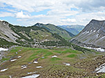 Blick von der Hütte zum Stierjoch und zum Baumgartenjoch