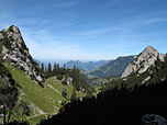 Rückblick zu den Chiemgauer Alpen