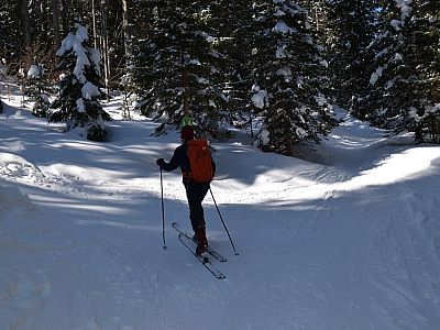Wir biegen links ab, den Weg geradeaus nutzen wir später bei der Abfahrt 