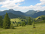 Nochmals der Blick zu Roß- und Buchstein, Hirschberg und Leonhardstein