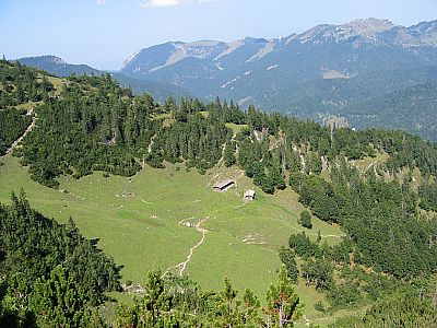Blick zurück zur Trausnitzalm