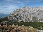 Blick zurück zum Stahlhaus am Torrener Joch