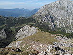 Blick über den bisherigen Aufstiegsweg