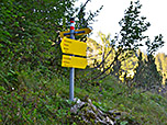 Wegweiser bei der Höhle