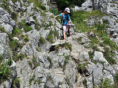 Steil gestaltet sich auch der Abstieg im Süden