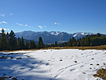 Blick zu Hochmiesing, Aiplspitz, Jägerkamp und Brecherspitz