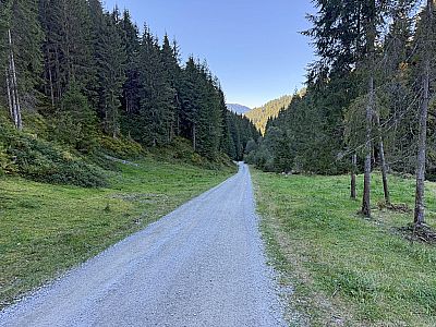 Auf einem breiten Fahrweg...