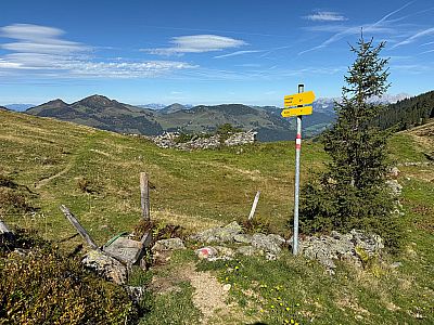 Blick zurück zum ehemaligen Almgebäude