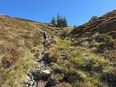 ...steigen wir der Schwarzkogelscharte entgegen 
