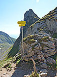 Wegweiser an der Grubascharte